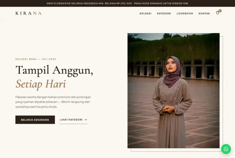 Buka demo hidup template Fashion & Apparel