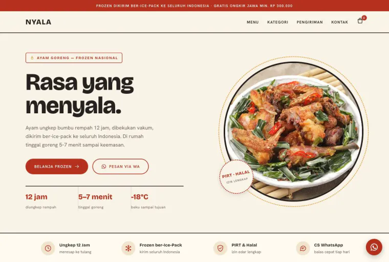 Buka demo hidup template Kuliner & Frozen Food